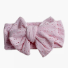 Torn dots bow haarband roze