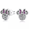 Minnie Mouse oorbellen 925 Zilver Roze