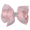 Licht roze haarstrik met strass steentjes