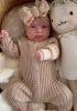 Beige knitted baby outfit 3-6M