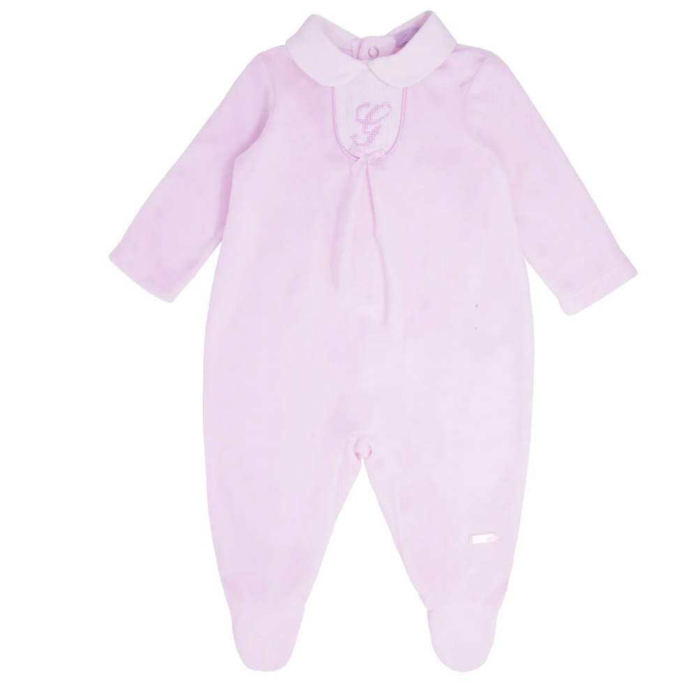 Velour classic baby girl pink outfit