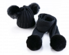Winter pompon set muts en sjaal zwart