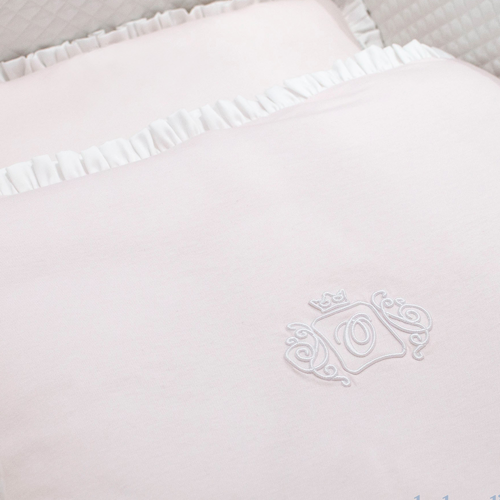 Roze Royal Monogram bedset 100cm x135 cm