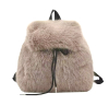 Beige furry backpack