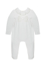 Ecru lace bow baby outfit