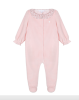 Pink velour flower collar outfit