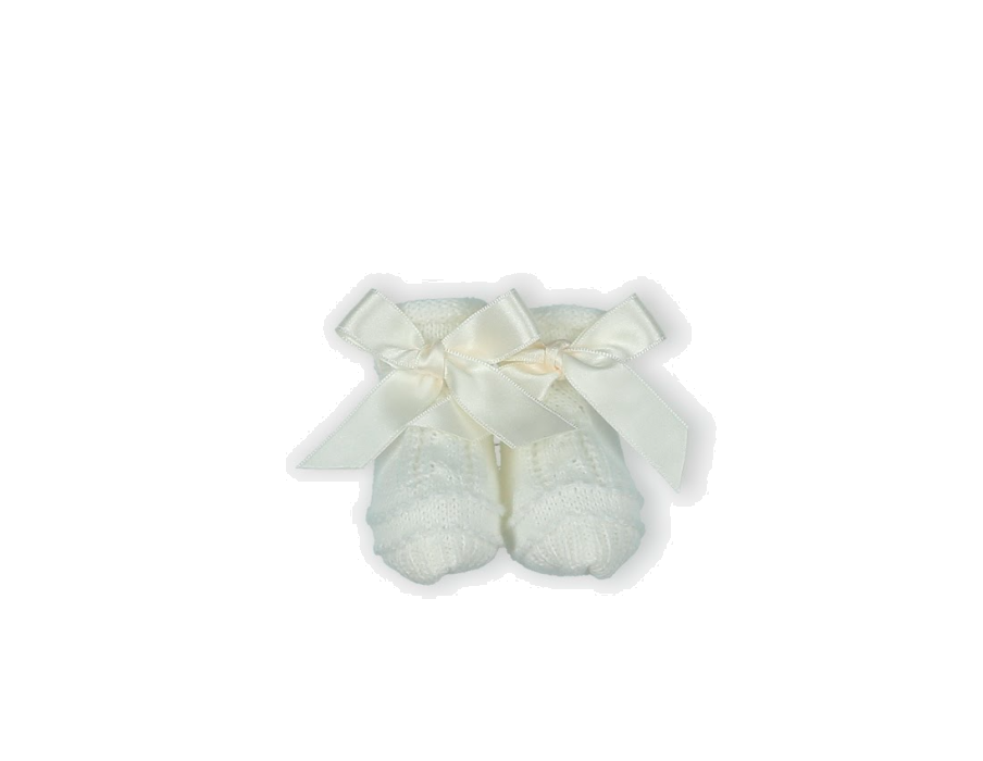 Creme bow baby slofjes 