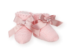 Roze bow petalo newborn slofjes