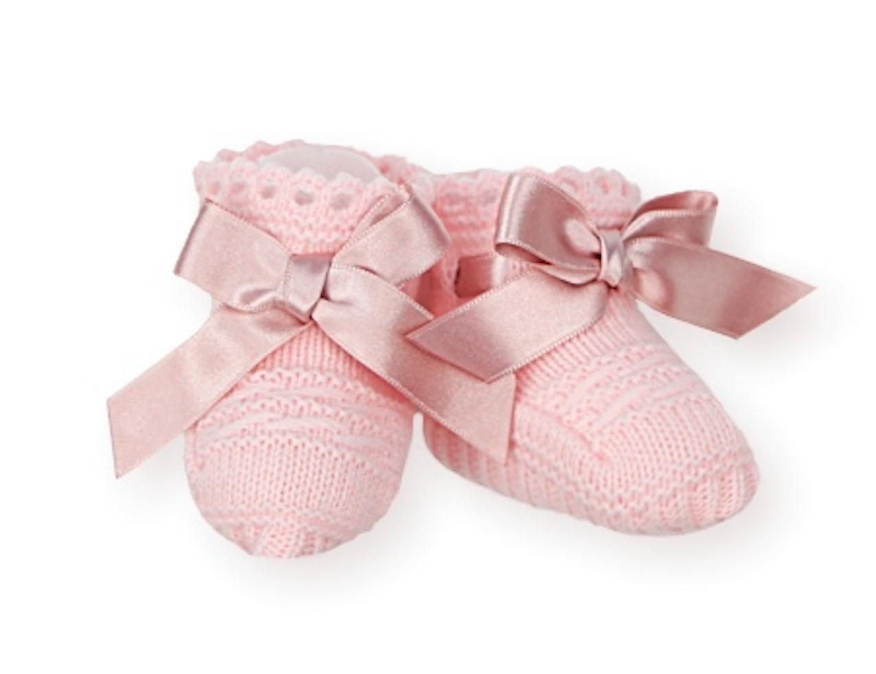Roze bow petalo newborn slofjes