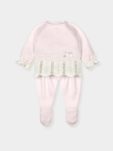 Little lace baby outfit pink