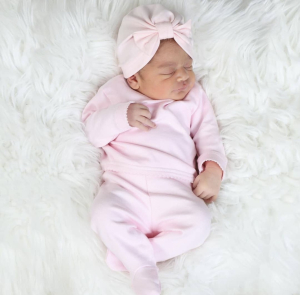 Roze cotton newborn set 