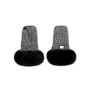 Luxe black tweed handschoenen