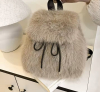 Beige furry backpack