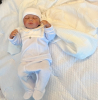 Blue velour baby outfit