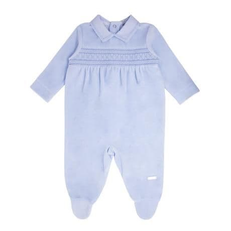Baby Blue velour wave baby outfit