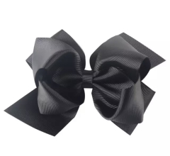 Large double bow haarclip zwart