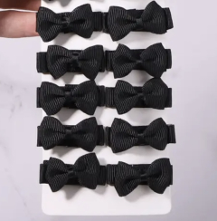 Mini bow clip set black 10PC