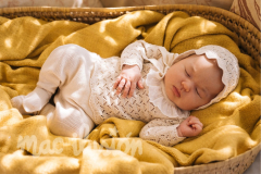 Beige knit baby outfit