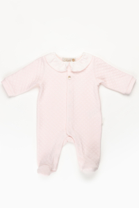 Pink quilted baby outfit