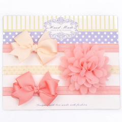 Newborn Haarbanden set met strik peach