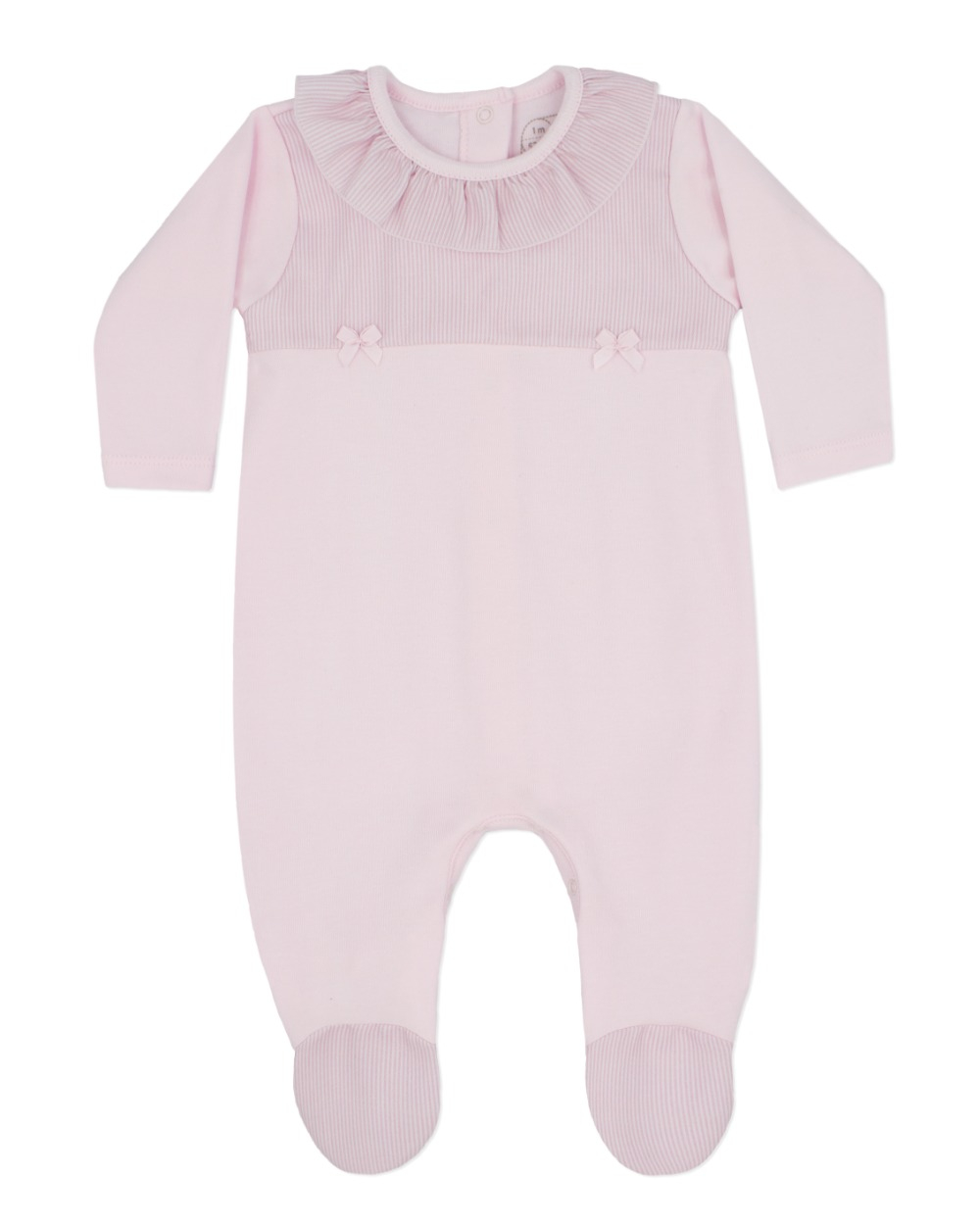 Pink striped baby bow outfit