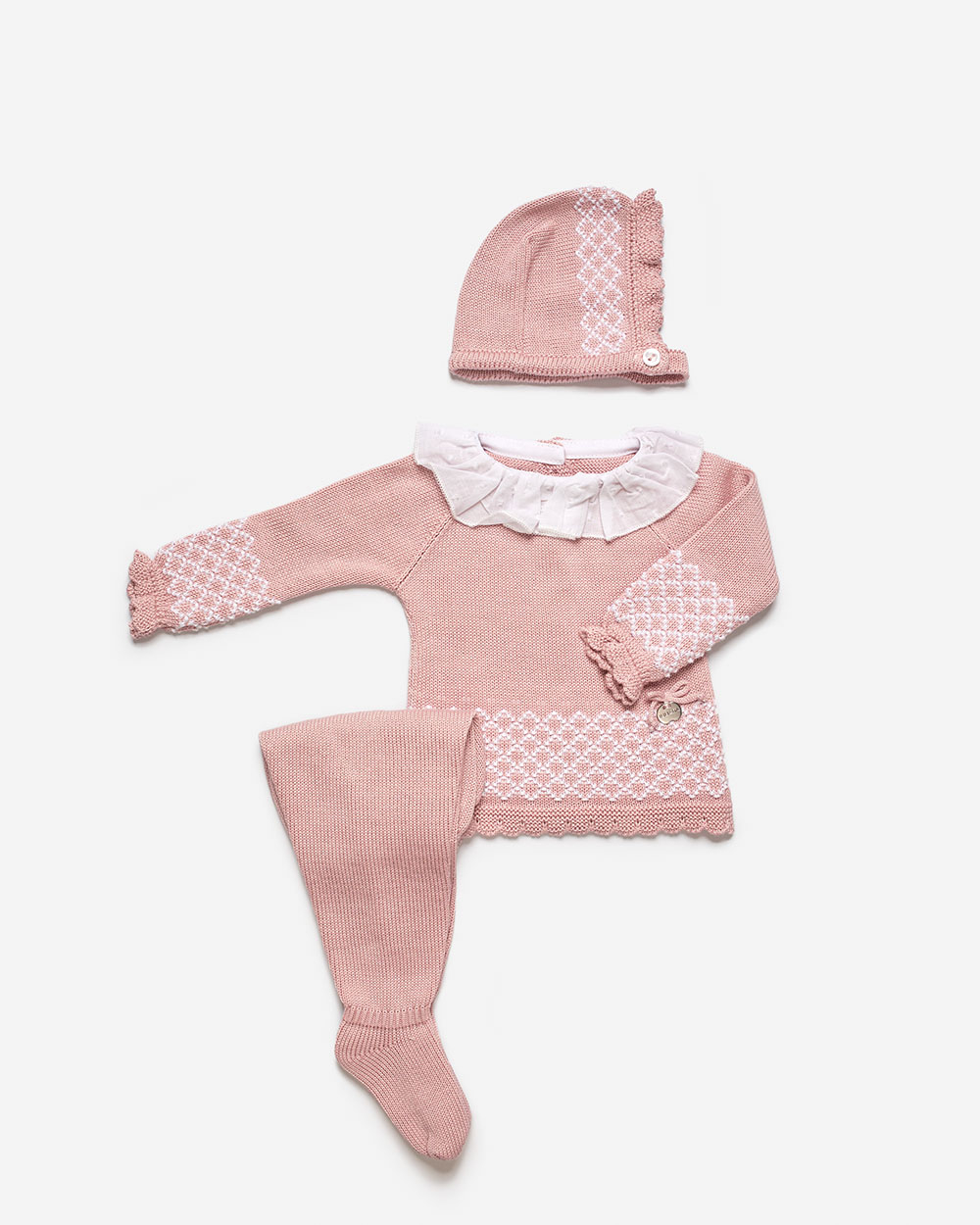 Romantic powder pink baby outfit